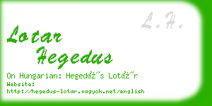 lotar hegedus business card